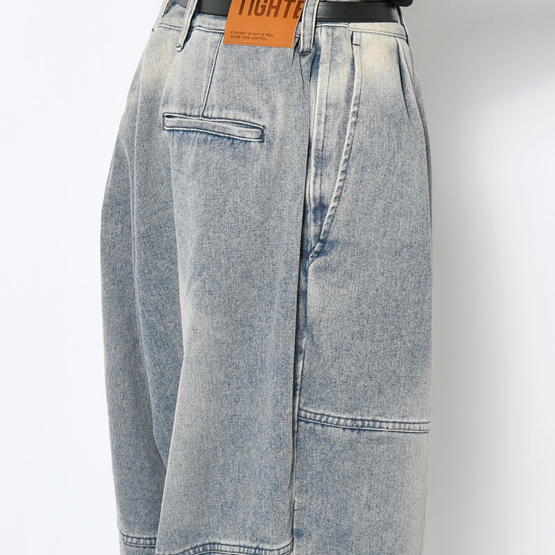 DENIM BALLOON PANTS -BLUE-