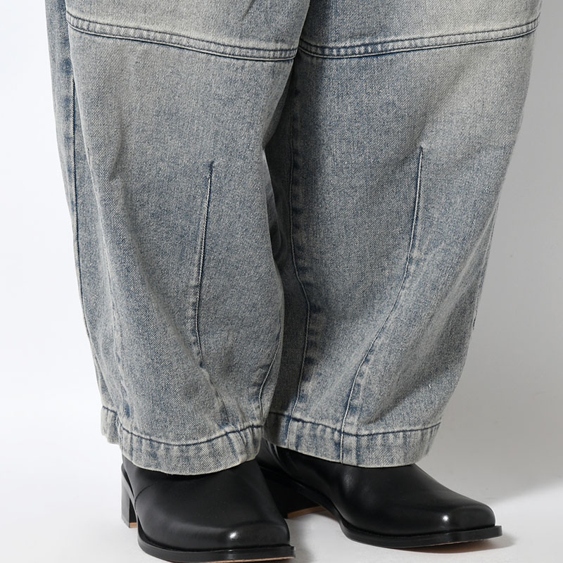 DENIM BALLOON PANTS -BLUE-