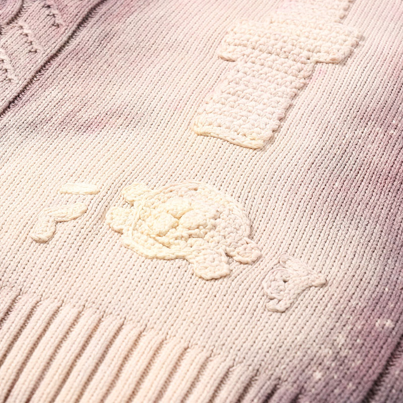 CRUCIFIED CABLE KNIT -PURPLE DYED EGGSHELL-