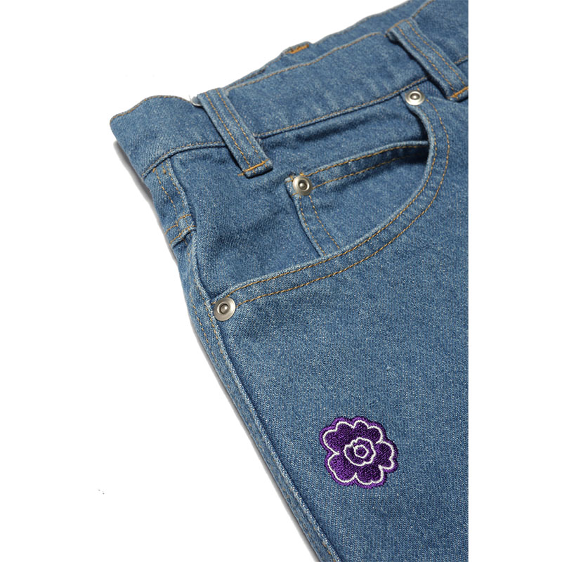 FLOWER DENIM PANTS -W.INDIGO-