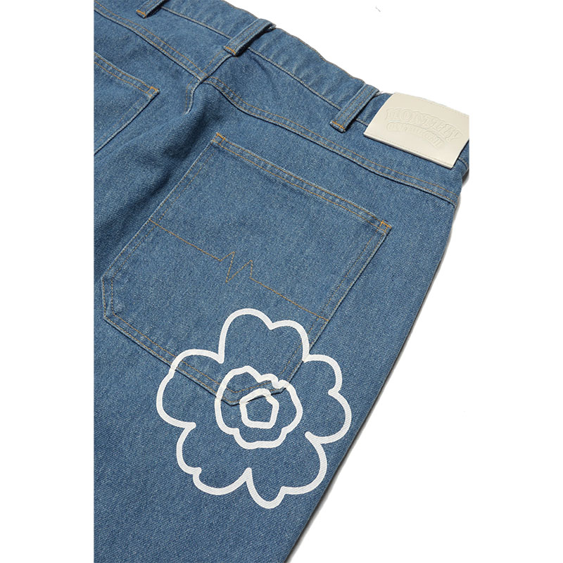 FLOWER DENIM PANTS -W.INDIGO-