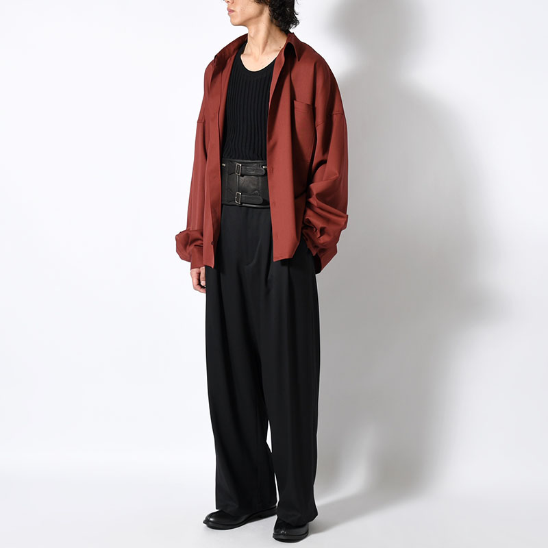LEATHER CORSET BELT -BLACK×BORDEAUX-