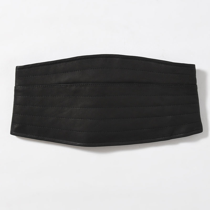 LEATHER CORSET BELT -BLACK×BORDEAUX-