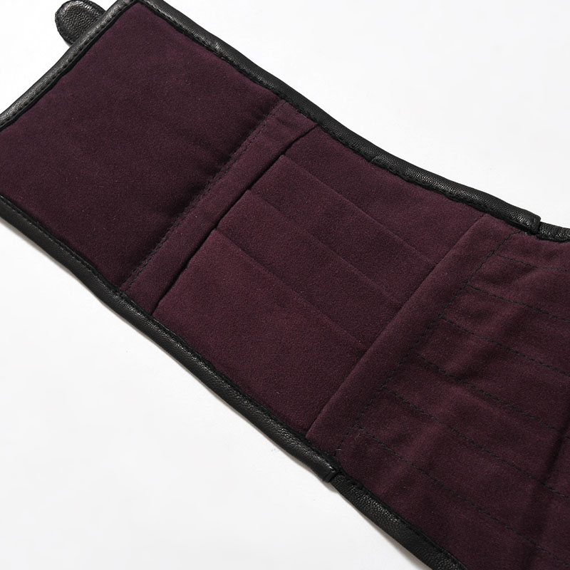 LEATHER CORSET BELT -BLACK×BORDEAUX-