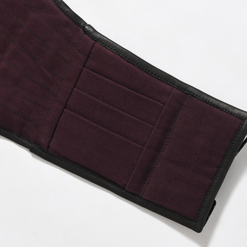 LEATHER CORSET BELT -BLACK×BORDEAUX-