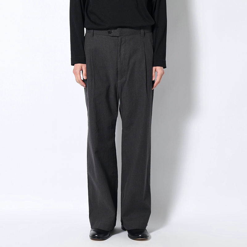 2TUCK TROUSERS -BLACK/PINK-