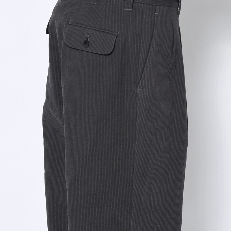 2TUCK TROUSERS -BLACK/PINK-