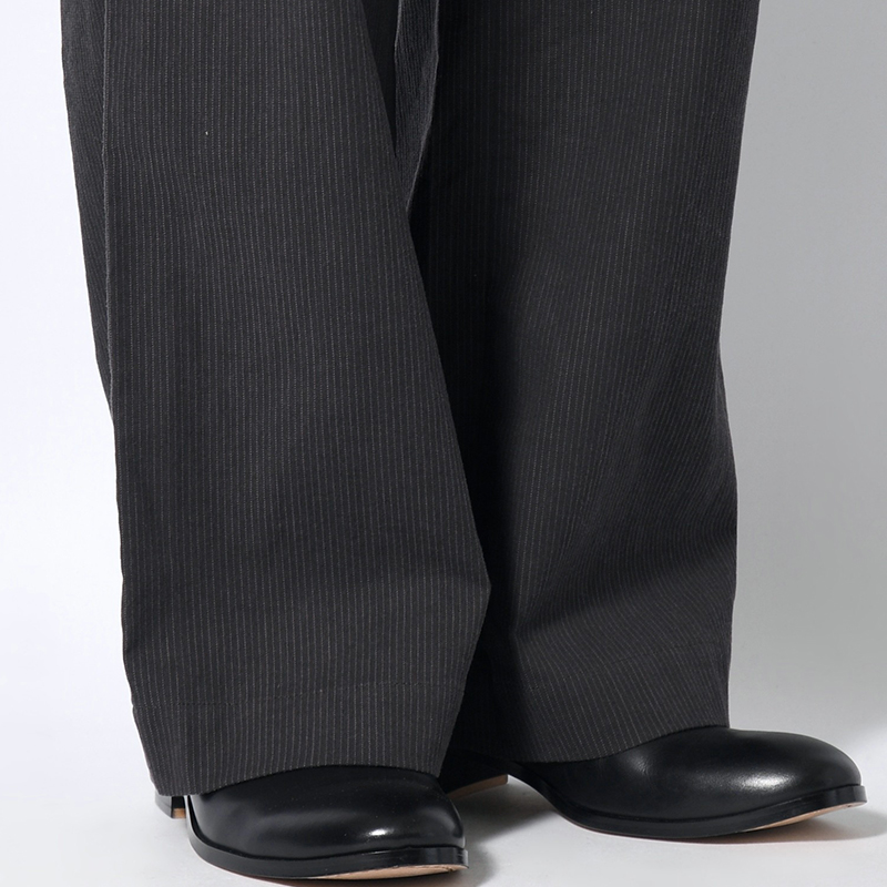 2TUCK TROUSERS -BLACK/PINK-