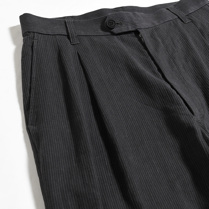 2TUCK TROUSERS -BLACK/PINK-