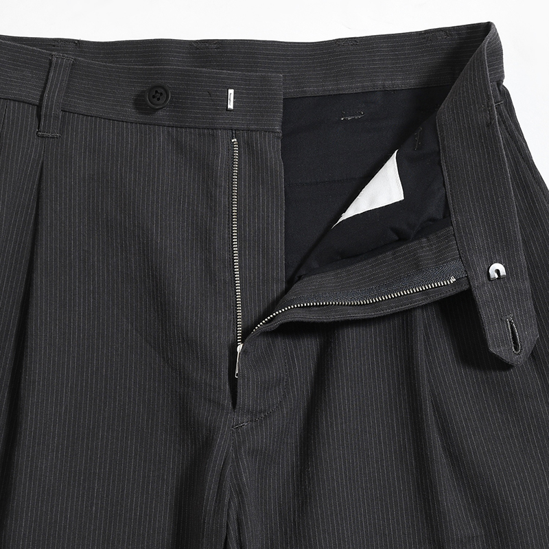 2TUCK TROUSERS -BLACK/PINK-