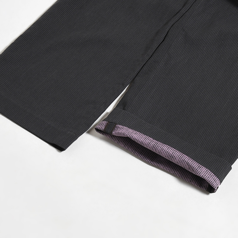 2TUCK TROUSERS -BLACK/PINK-