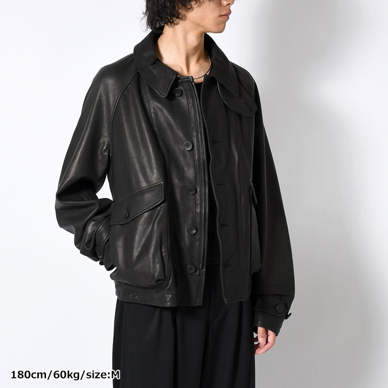LEATHER DRIZZLER JACKET -BLACK-