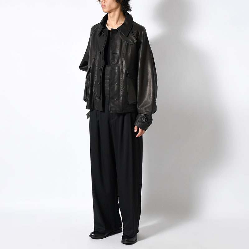 LEATHER DRIZZLER JACKET -BLACK-