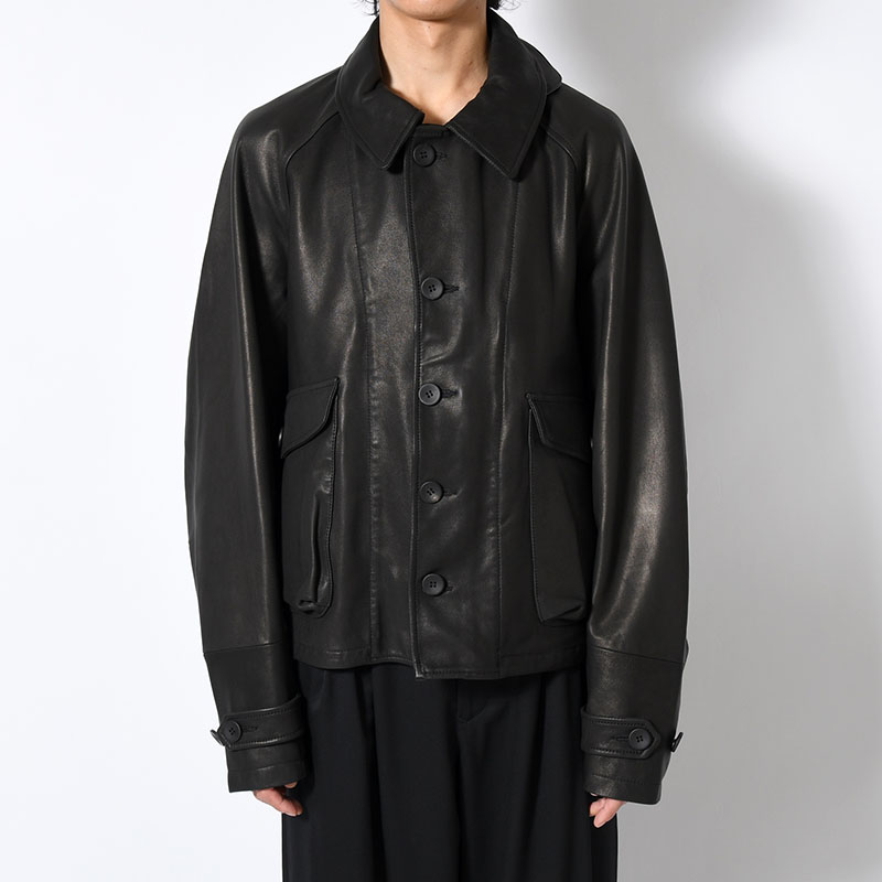 LEATHER DRIZZLER JACKET -BLACK-
