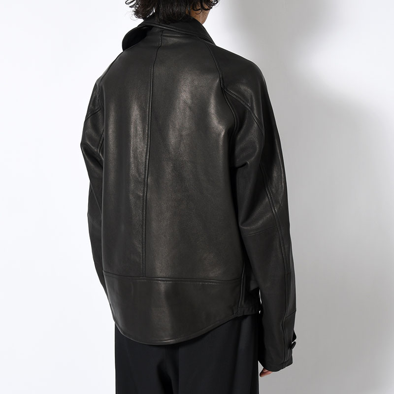 LEATHER DRIZZLER JACKET -BLACK-