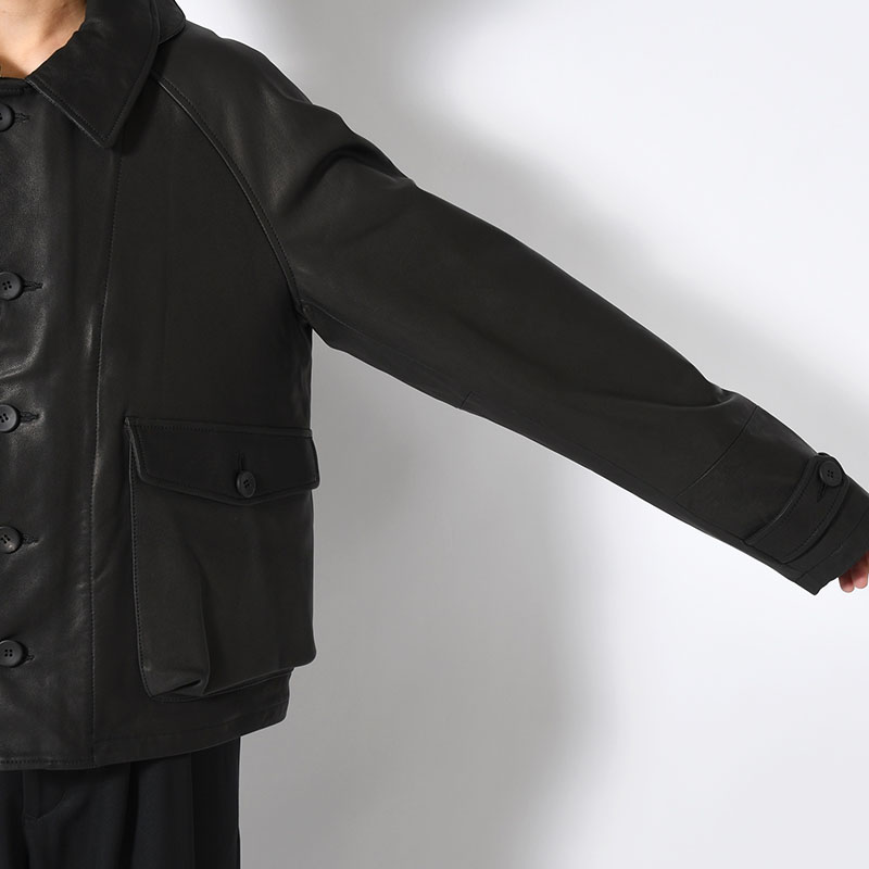 LEATHER DRIZZLER JACKET -BLACK-
