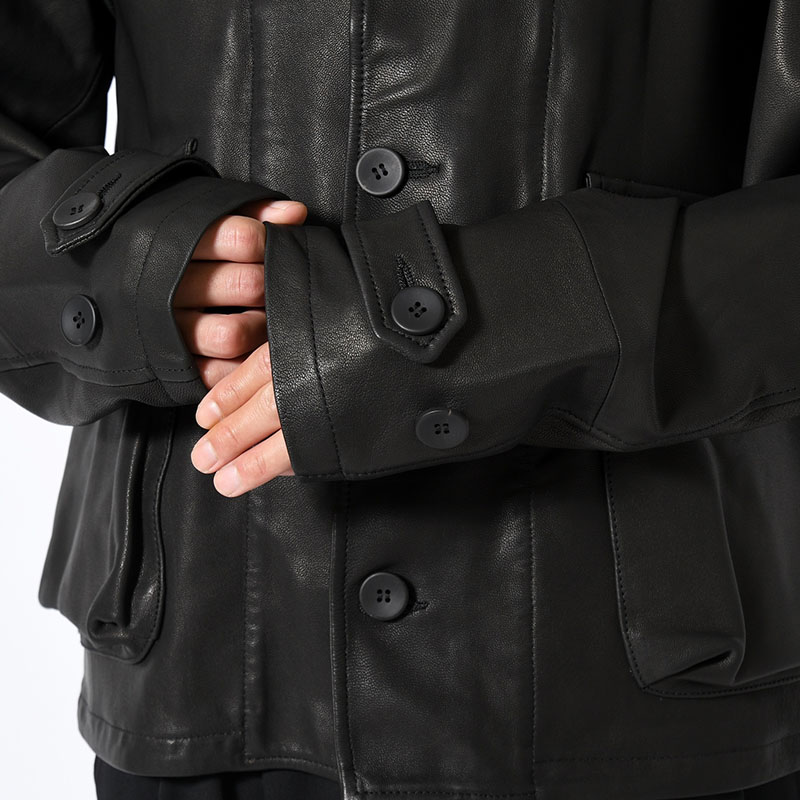 LEATHER DRIZZLER JACKET -BLACK-