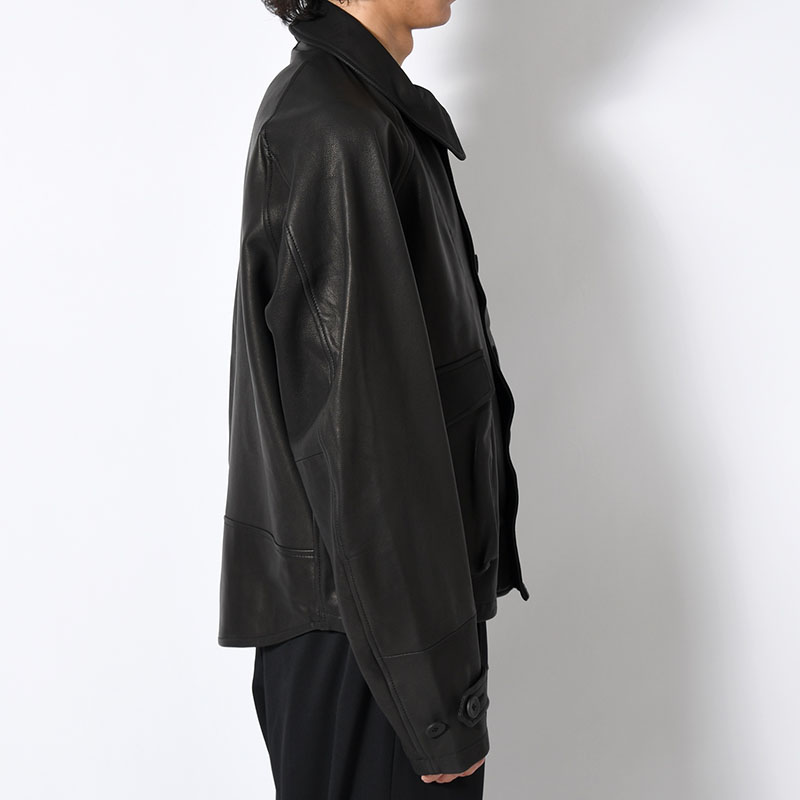 LEATHER DRIZZLER JACKET -BLACK-