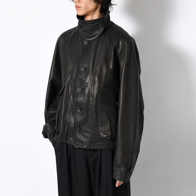 LEATHER DRIZZLER JACKET -BLACK-