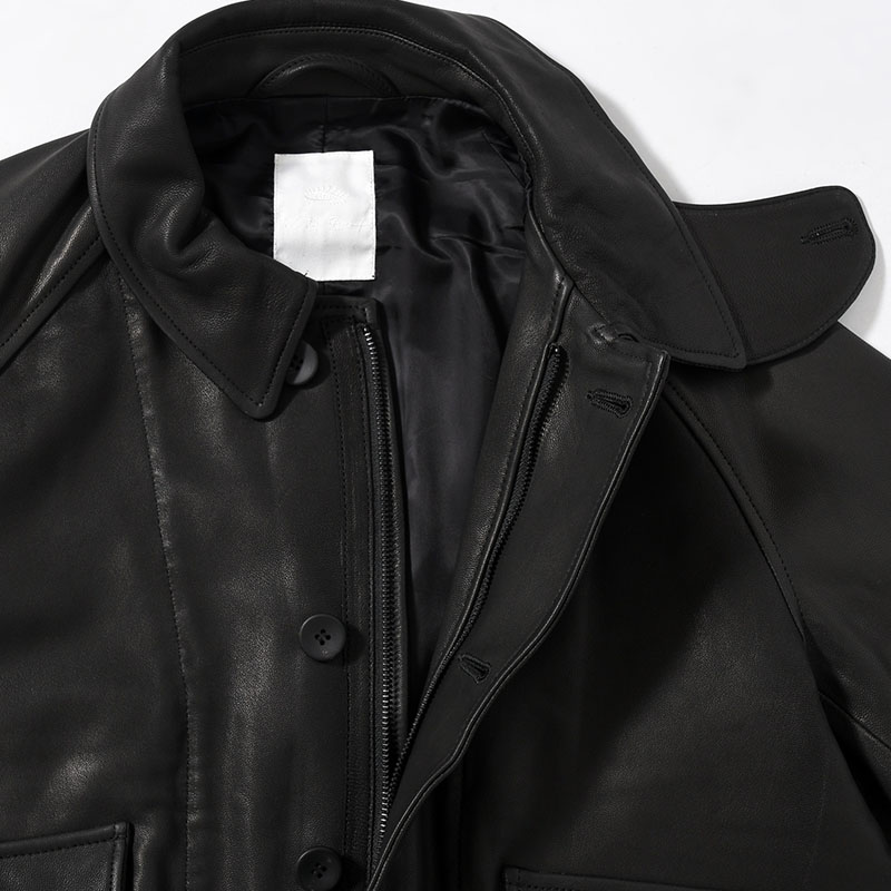 LEATHER DRIZZLER JACKET -BLACK-