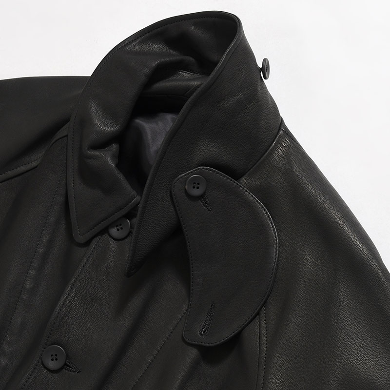 LEATHER DRIZZLER JACKET -BLACK-