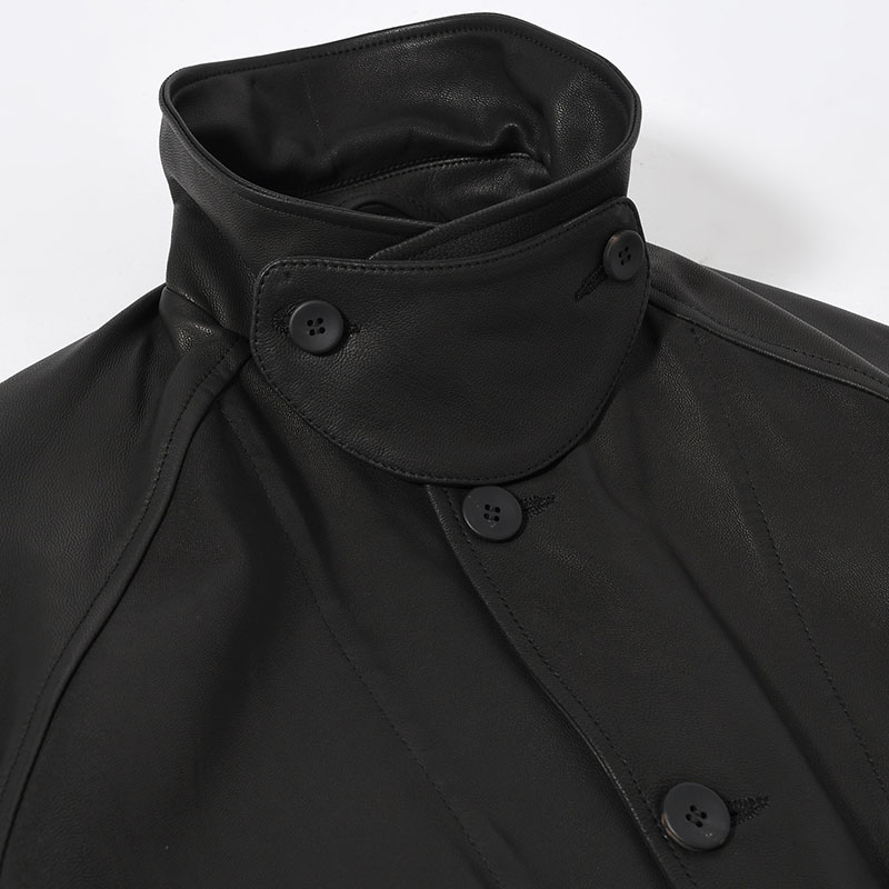 LEATHER DRIZZLER JACKET -BLACK-