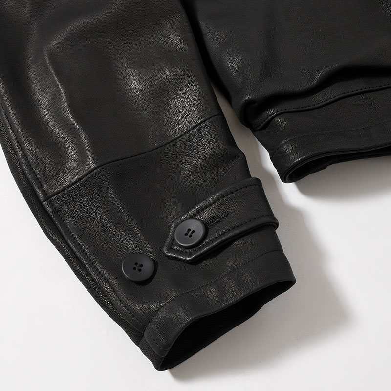 LEATHER DRIZZLER JACKET -BLACK-