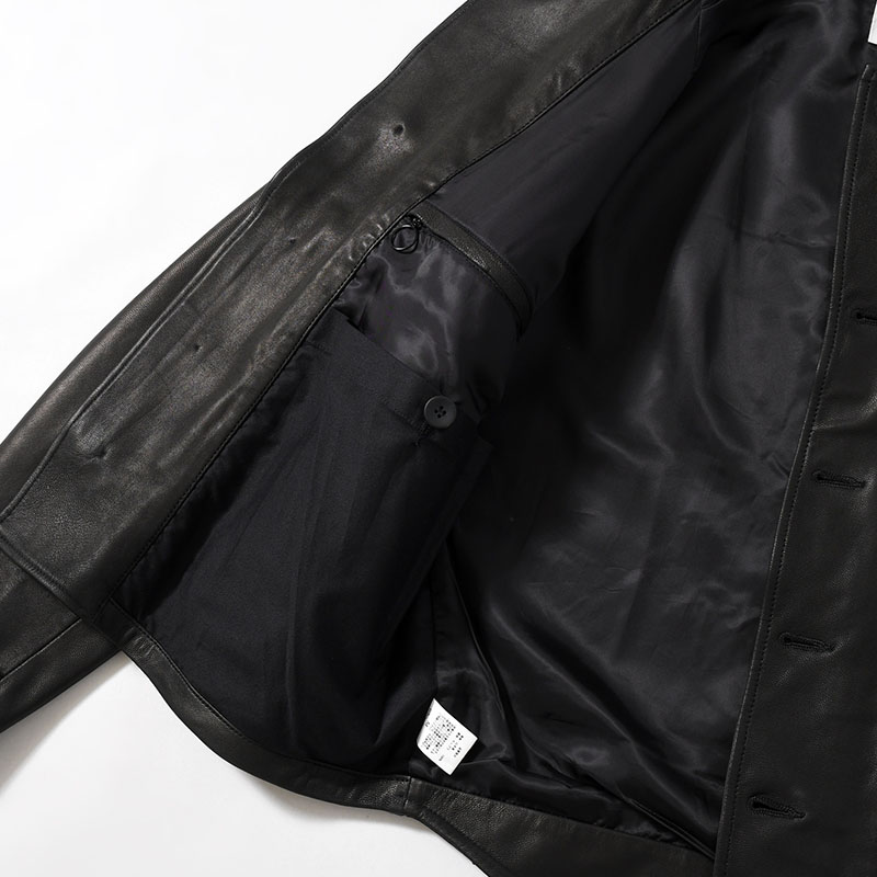 LEATHER DRIZZLER JACKET -BLACK-