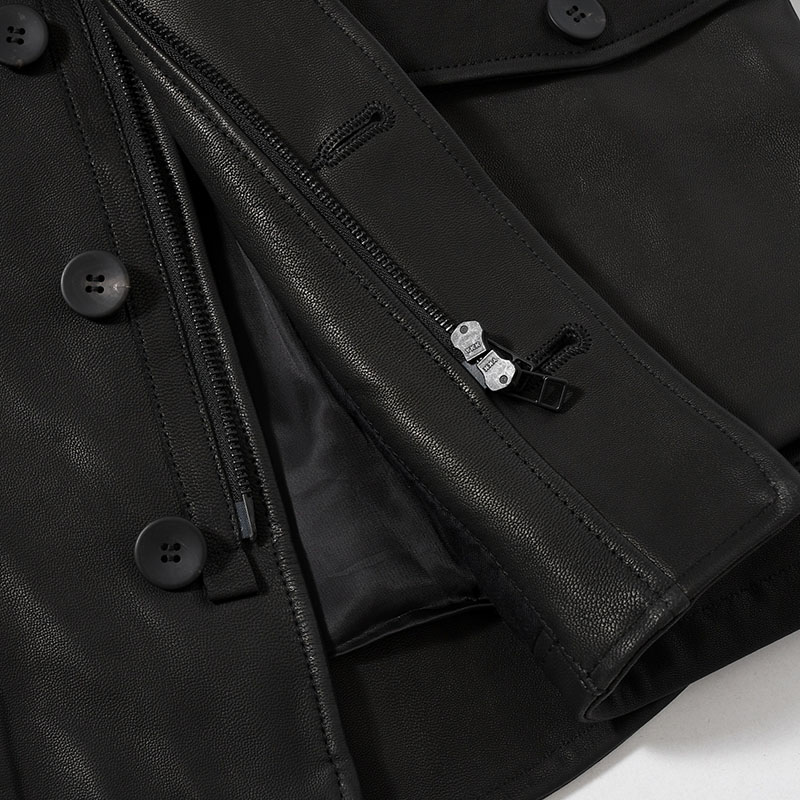 LEATHER DRIZZLER JACKET -BLACK-
