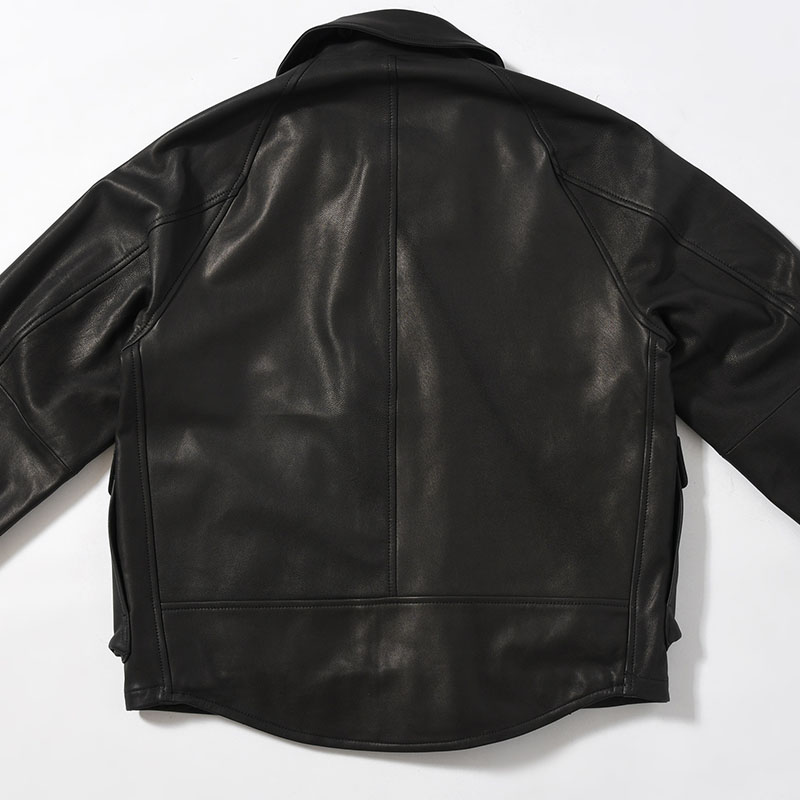 LEATHER DRIZZLER JACKET -BLACK-