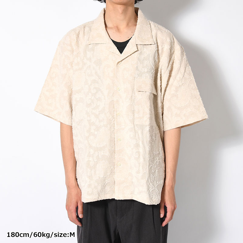 PAISLEY JACQUARD OPEN-COLLAR SHIRT -ECRU-
