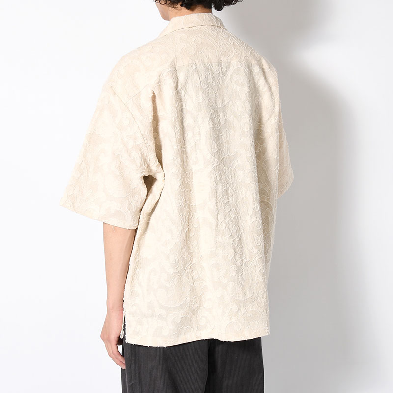 PAISLEY JACQUARD OPEN-COLLAR SHIRT -ECRU-