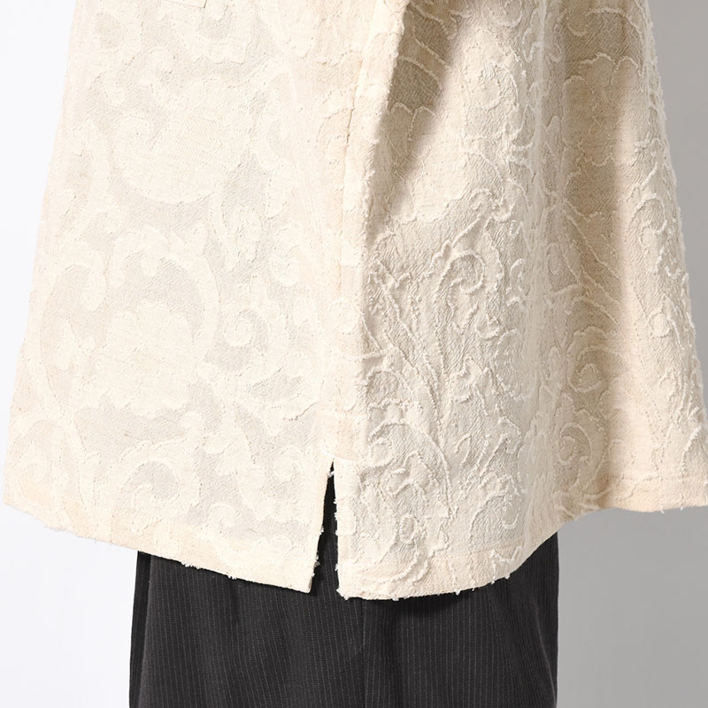 PAISLEY JACQUARD OPEN-COLLAR SHIRT -ECRU-