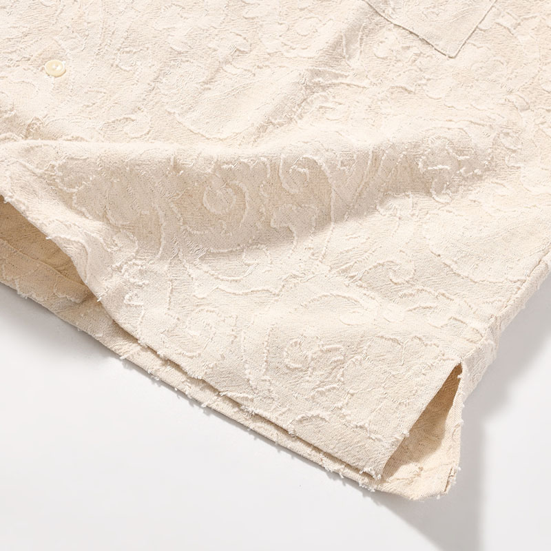 PAISLEY JACQUARD OPEN-COLLAR SHIRT -ECRU-
