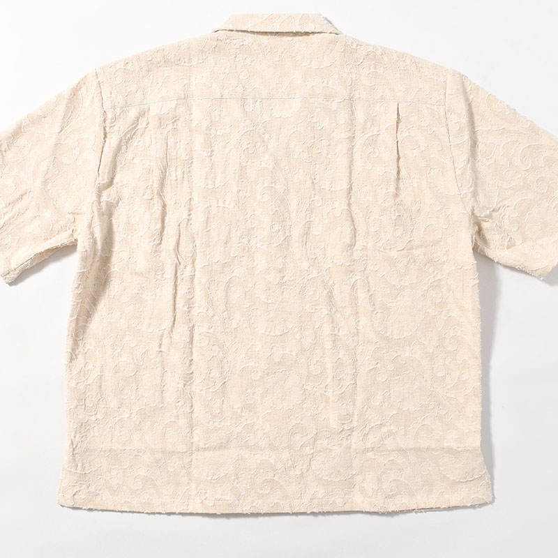 PAISLEY JACQUARD OPEN-COLLAR SHIRT -ECRU-