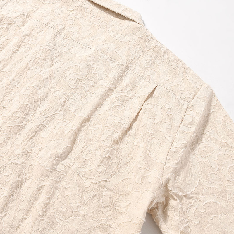 PAISLEY JACQUARD OPEN-COLLAR SHIRT -ECRU-