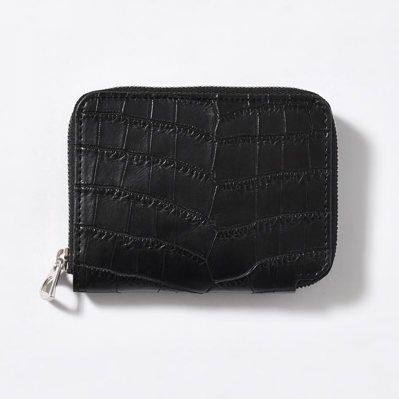 CRISTY SLIM COMPACT WLT / CROCO -BLACK-