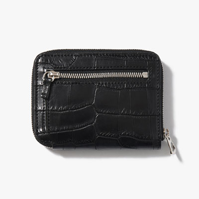 CRISTY SLIM COMPACT WLT / CROCO -BLACK-