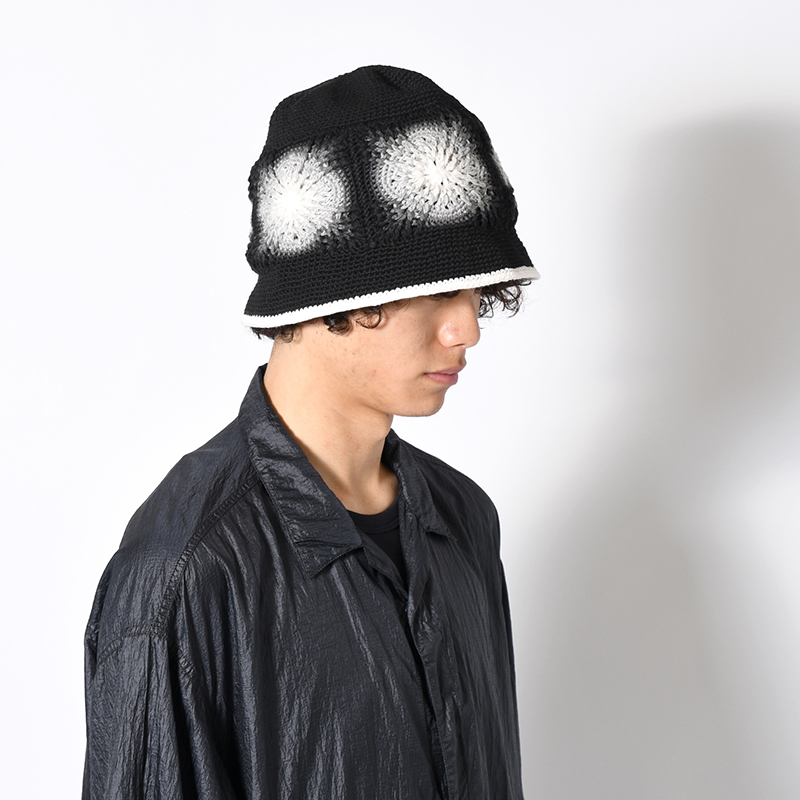 CROCHET HAT "SUNBIRD" -BLACK-