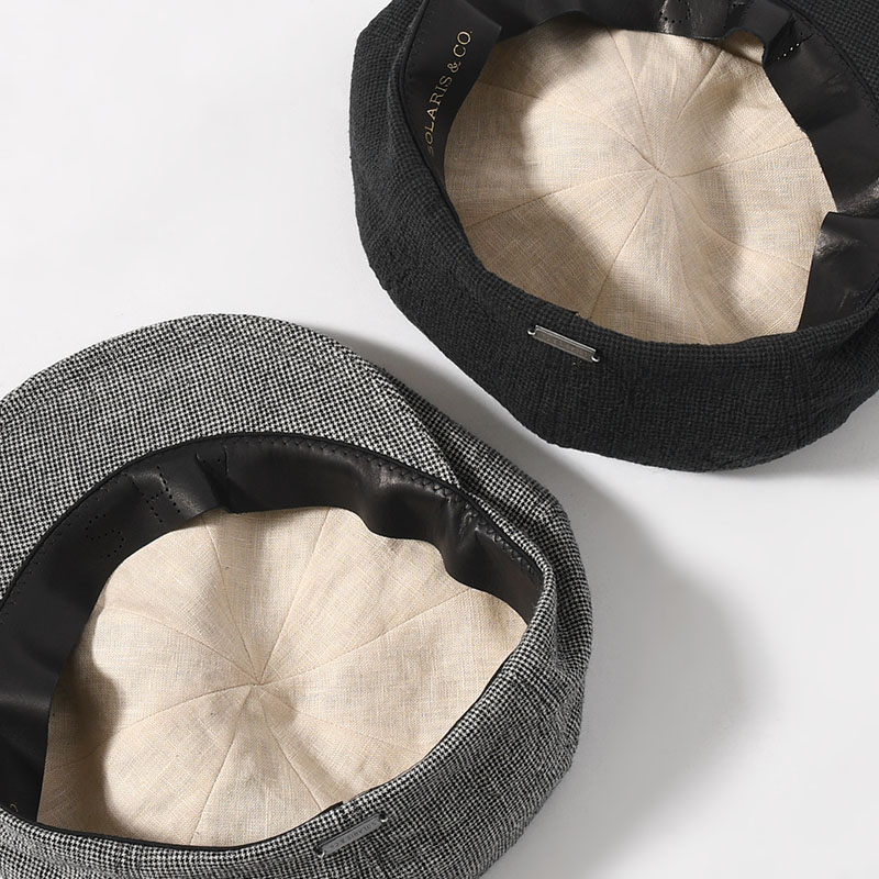LINEN HOUNDSTOOTH CASQUETTE "OLDBOY" -2.COLOR-