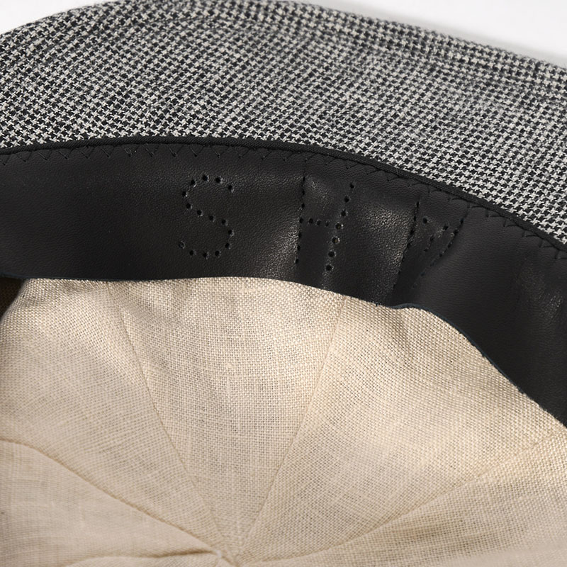 LINEN HOUNDSTOOTH CASQUETTE "OLDBOY" -2.COLOR-