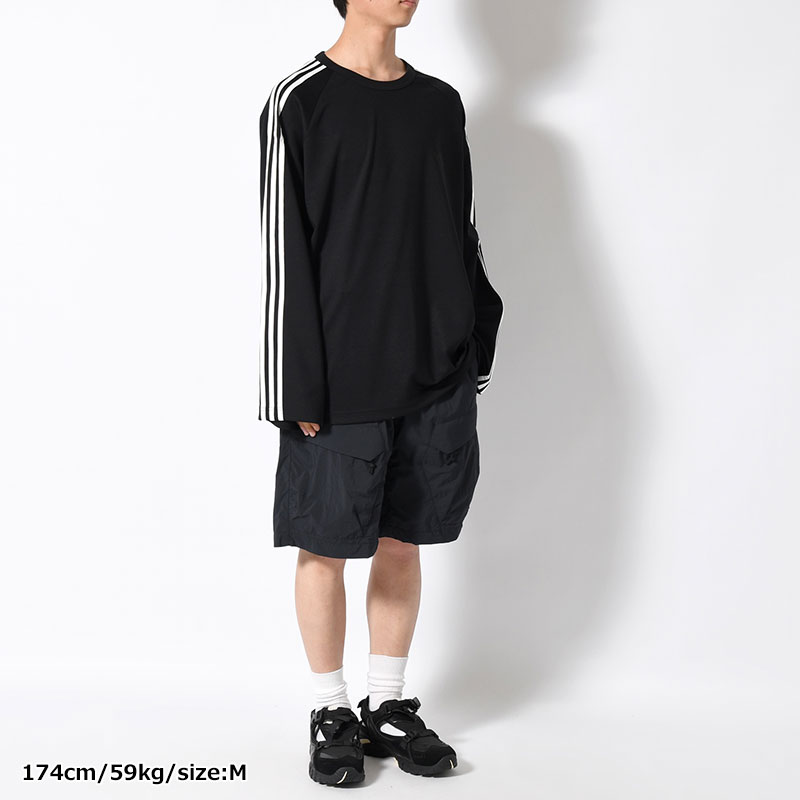 U LONG SLEEVE TEE 3-STRIPES -BLACK-