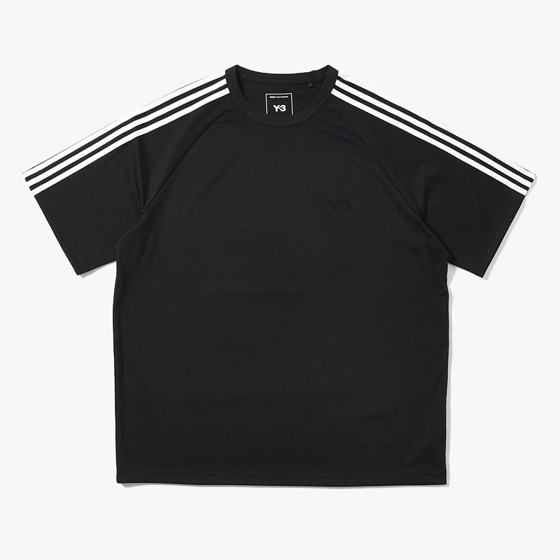 U Y3 SS TEE 3-STRIPES -BLACK-