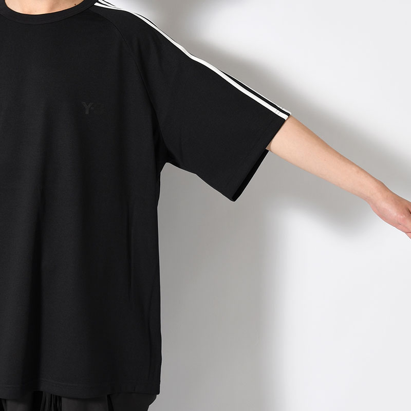 U Y3 SS TEE 3-STRIPES -BLACK-