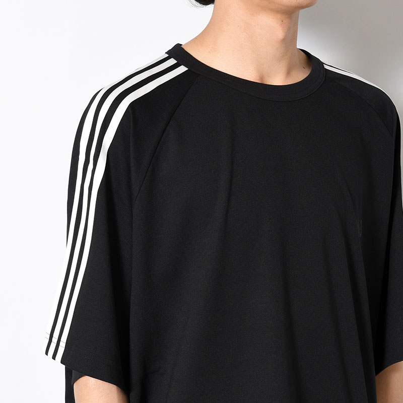 U Y3 SS TEE 3-STRIPES -BLACK-