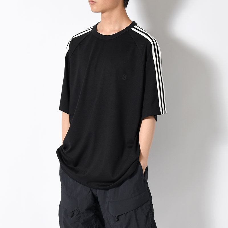 U Y3 SS TEE 3-STRIPES -BLACK-