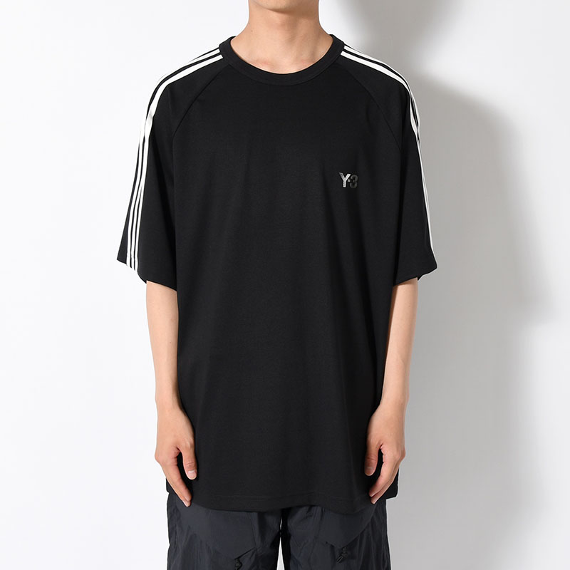 U Y3 SS TEE 3-STRIPES -BLACK-