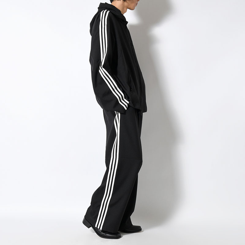 U Y-3 HOODED TRACK TOP 3-STRIPES -BLACK-