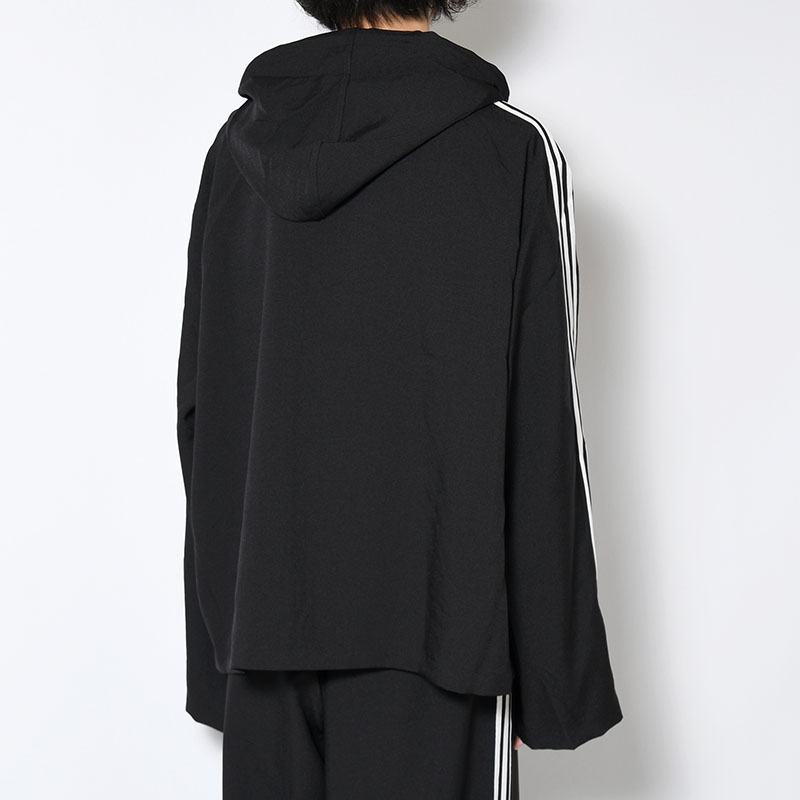 U Y-3 HOODED TRACK TOP 3-STRIPES -BLACK-