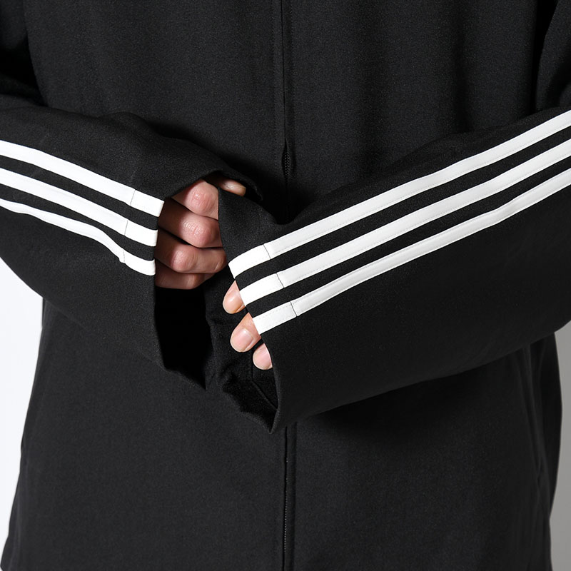 U Y-3 HOODED TRACK TOP 3-STRIPES -BLACK-